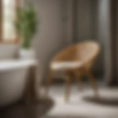 Sustainable Sophistication: Bamboo Bathroom Chair Sleek and modern bathroom chair made of sustainable bamboo