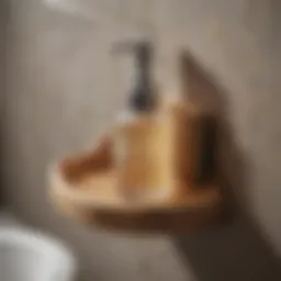 Elegant bathroom corner soap holder made of natural wood