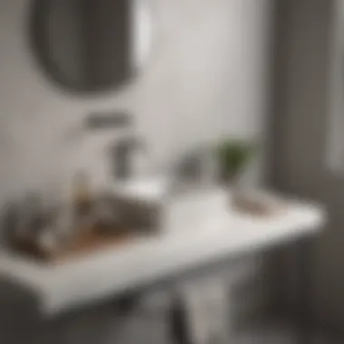 Sleek modern bathroom counter with minimalist organizer tray