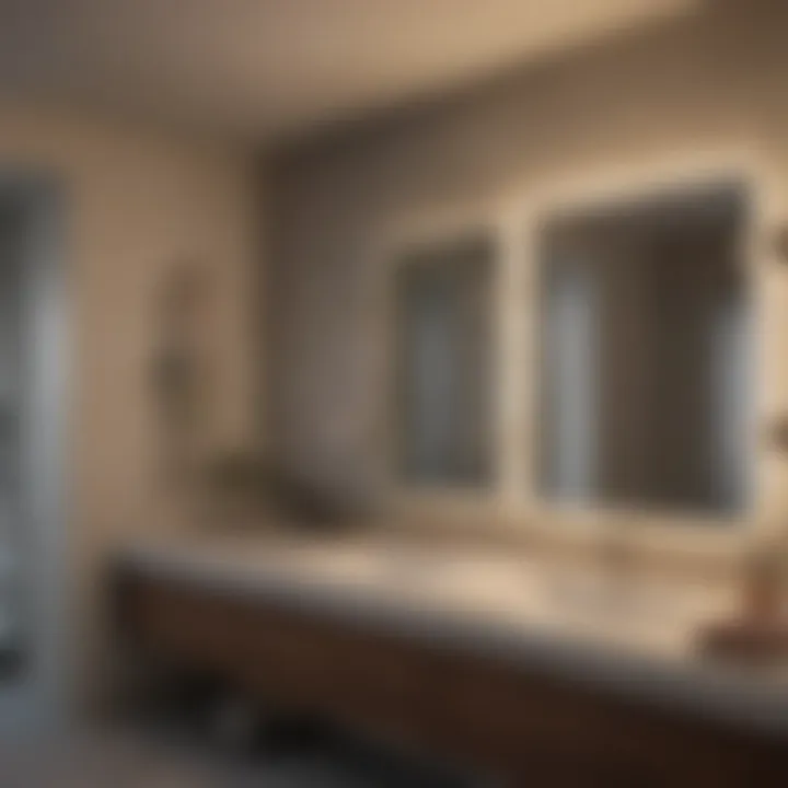 Cozy bathroom atmosphere enhanced by mirror lights