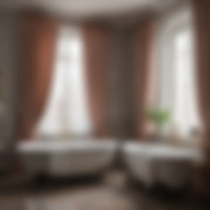 Enhancing Bathroom Decor with Curved Curtain Rods Stylish bathroom decor enhanced by curved curtain rods