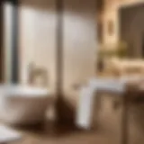 Elegant bathroom with bath towel roll holder