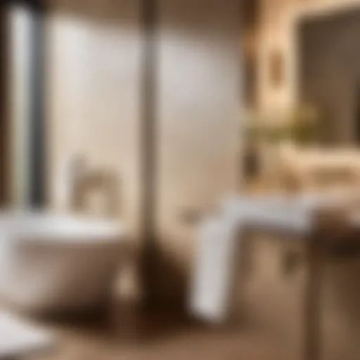 Elegant bathroom with bath towel roll holder