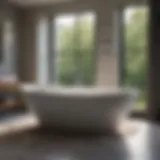 Elegant freestanding bathtub showcasing modern design