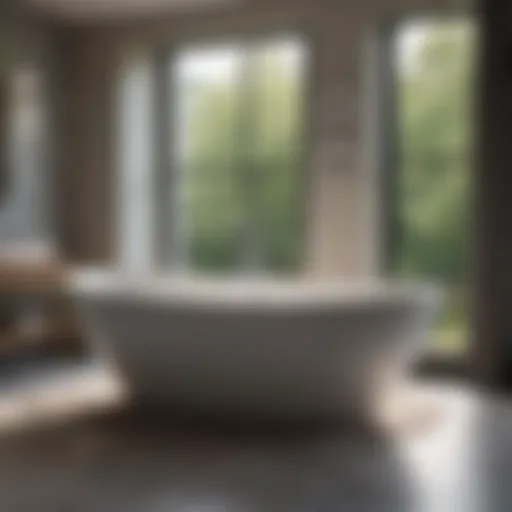 Elegant freestanding bathtub showcasing modern design
