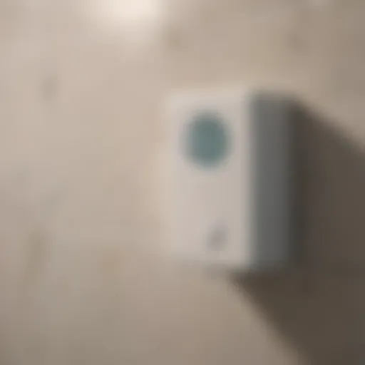 Illustration of a bathroom humidity sensor mounted on a wall