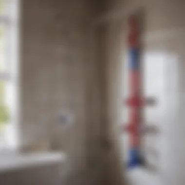 Bathroom layout with PEX piping system installation