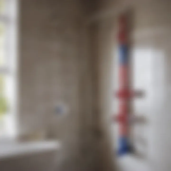 Bathroom layout with PEX piping system installation