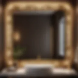 Reflecting Elegance: Bathroom Mirror with Gold Frame