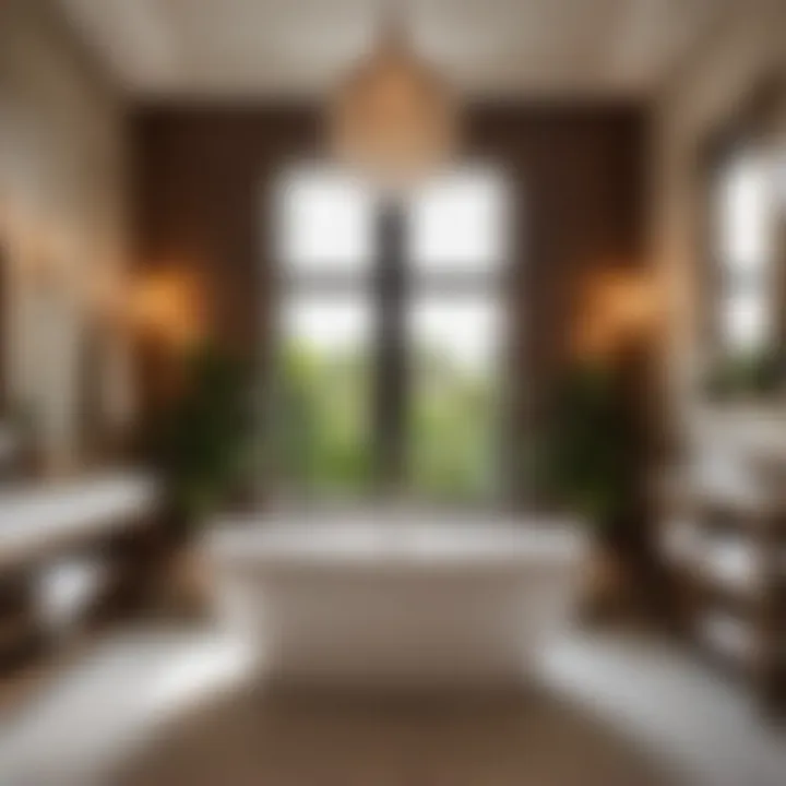 Cozy Bathroom Retreat with Freestanding Bathtub