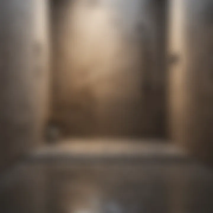 Natural stone shower floor with a sleek and modern design