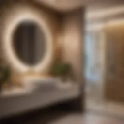 Elegant bathroom display with sophisticated fixtures