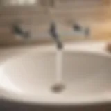 Elegant bathroom sink with ball rod mechanism exposed