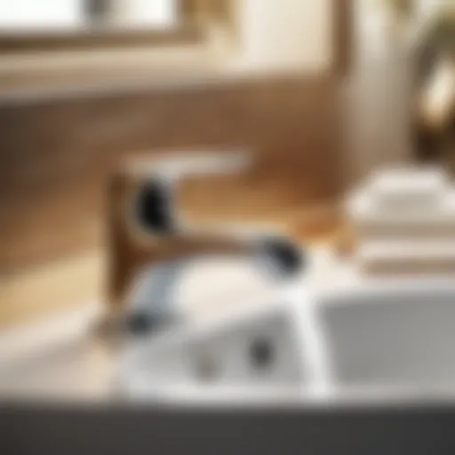 Illustration of bathroom sink faucet components