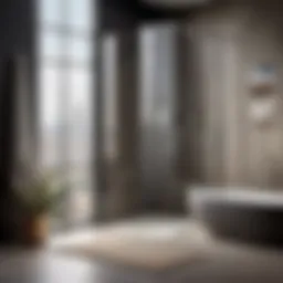 Modern bathroom with sleek bath shower seal strip