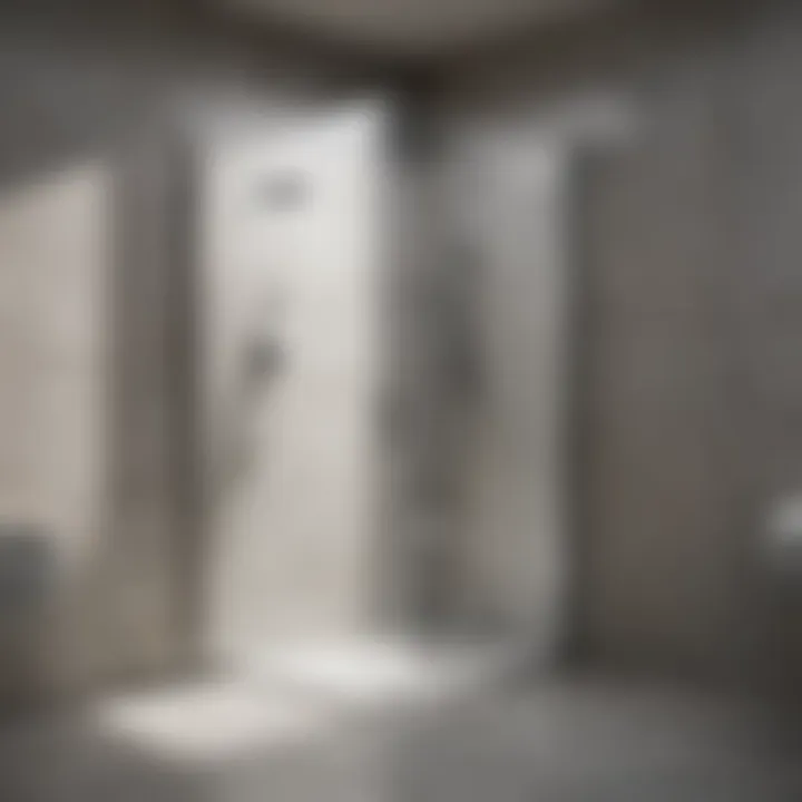 Illustration depicting accessibility features in bathroom stall enclosures for inclusive design