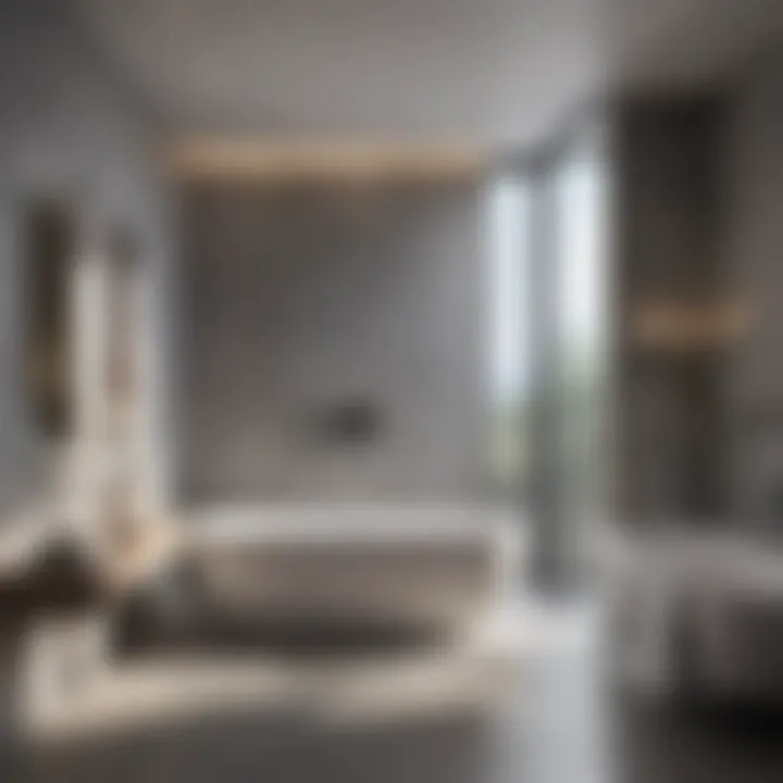 Contemporary Minimalist Bathroom Contemporary bathroom with minimalist decor and soft lighting