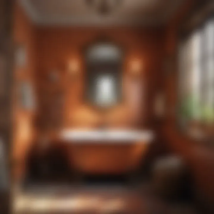 Vintage-Inspired Bathroom Vintage-inspired bathroom featuring antique accessories and warm colors