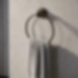 Elegant bathroom towel ring in a minimalist setting