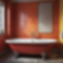 A beautifully painted bathtub showcasing a vibrant color transformation.