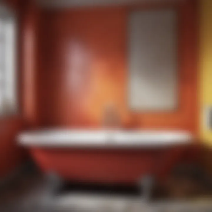 Vibrant Tub Transformation A beautifully painted bathtub showcasing a vibrant color transformation.
