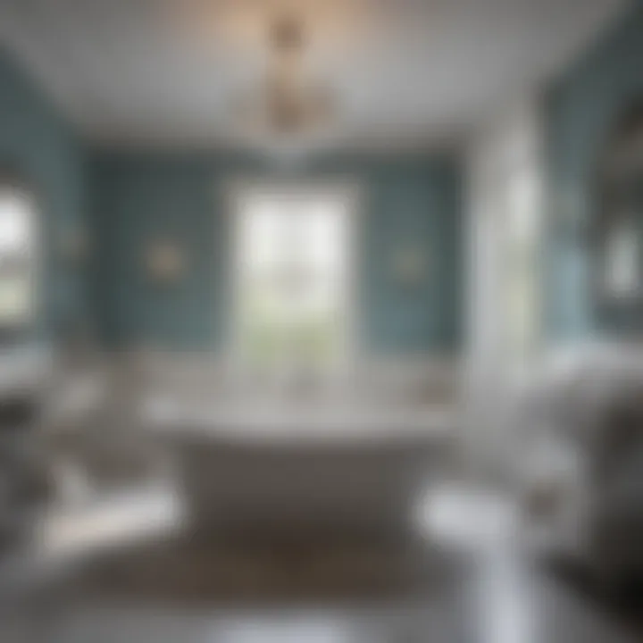 Elegance in Bathroom Design A serene bathroom environment highlighting an elegantly painted tub.