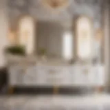 Elegant Marble Finish Vanity Luxurious 98-Inch Bathroom Vanity in Marble Finish
