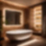 Cozy Bathroom Ambiance with Warm Lighting Bathroom with Warm Lighting
