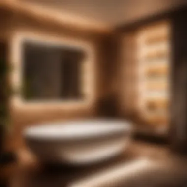 Cozy Bathroom Ambiance with Warm Lighting Bathroom with Warm Lighting