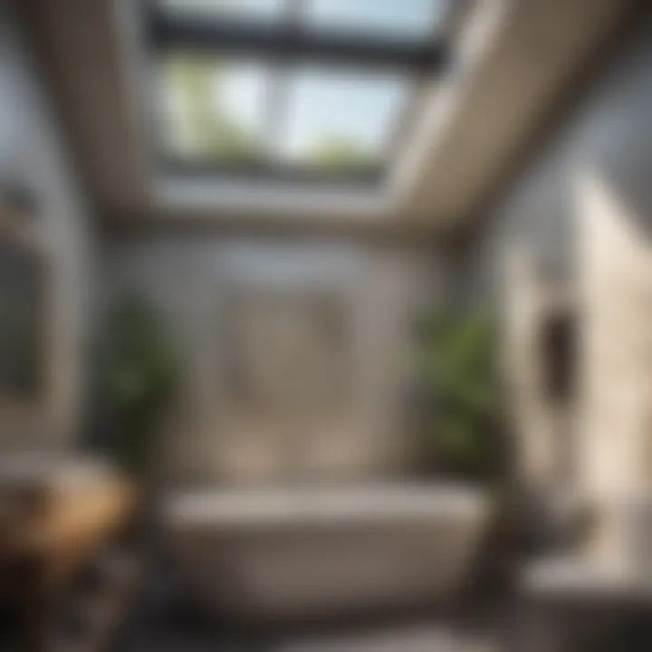 Stylish skylight providing natural light to a bathroom
