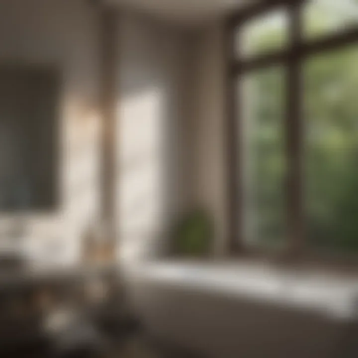 Vinyl window with optimal energy efficiency in a bathroom