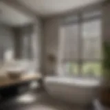 Modern Bathroom Window Design with Built-in Blinds Stylish bathroom window with integrated blinds showcasing modern design