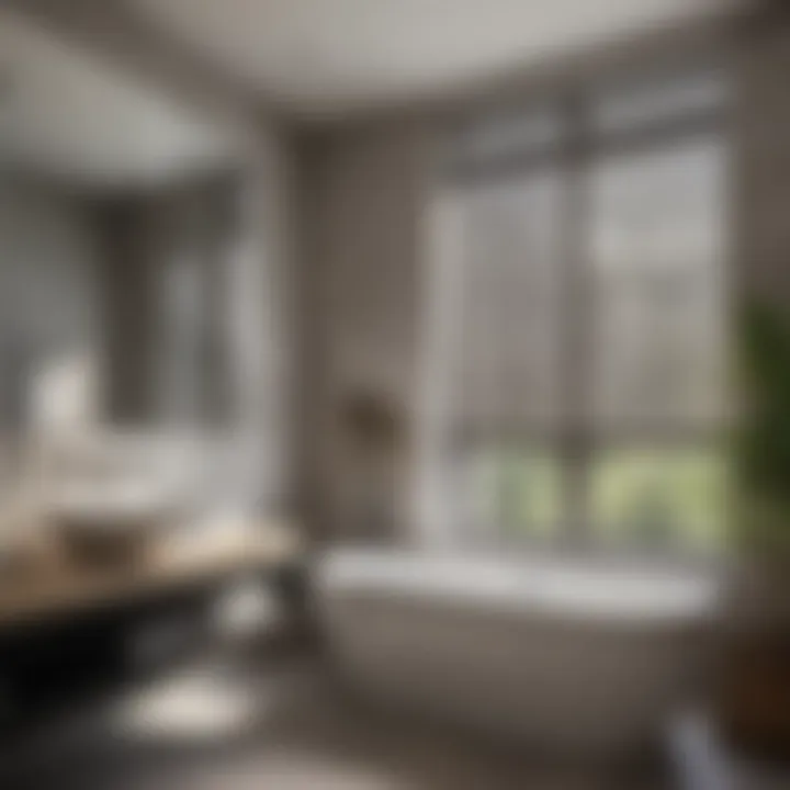 Modern Bathroom Window Design with Built-in Blinds Stylish bathroom window with integrated blinds showcasing modern design