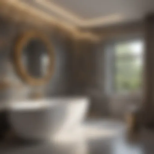 Luxurious bathroom setting featuring high-end fixtures and accessories