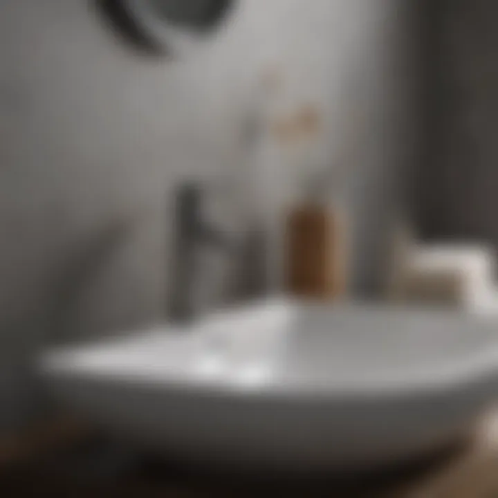 Diverse Bathroomware Materials Close-up of various bathroomware materials including ceramic, glass, and metal