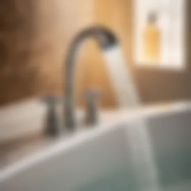 Close-up of high-quality bathtub faucet spray attachment