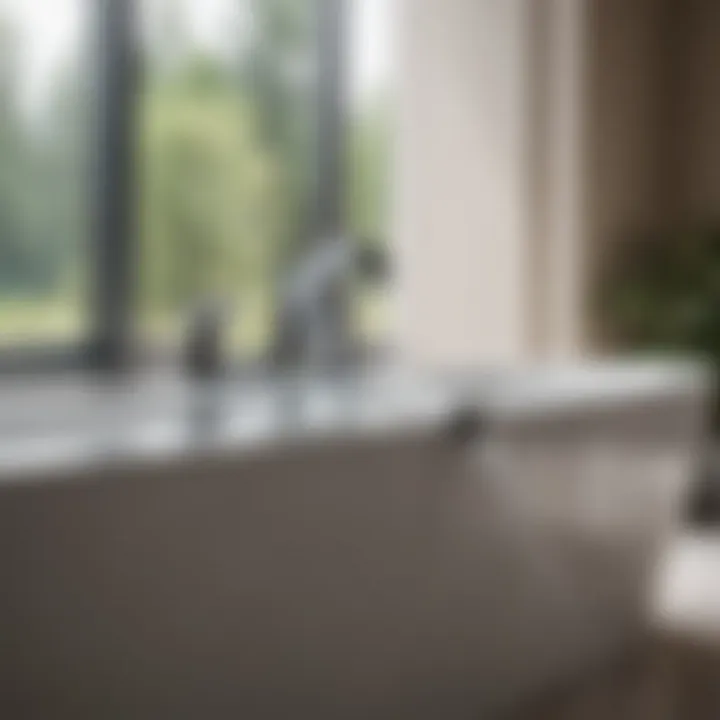 Installation of a modern bathtub faucet with handheld sprayer