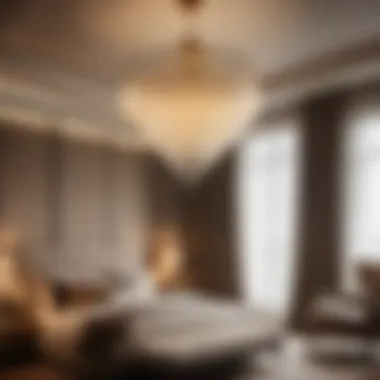 Orb Chandelier Illuminating Luxurious Bedroom Elegant Orb Chandelier in Luxurious Bedroom