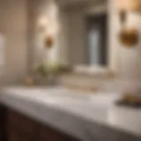Exquisite marble countertop of Beckett 72 double bathroom vanity