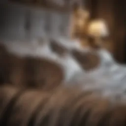 Luxurious guest room bedding with elegant fabrics