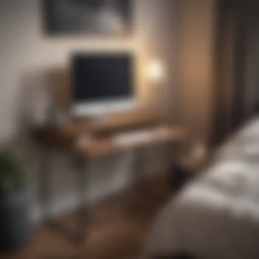 Sleek and Contemporary Design Modern minimalist small computer table in bedroom