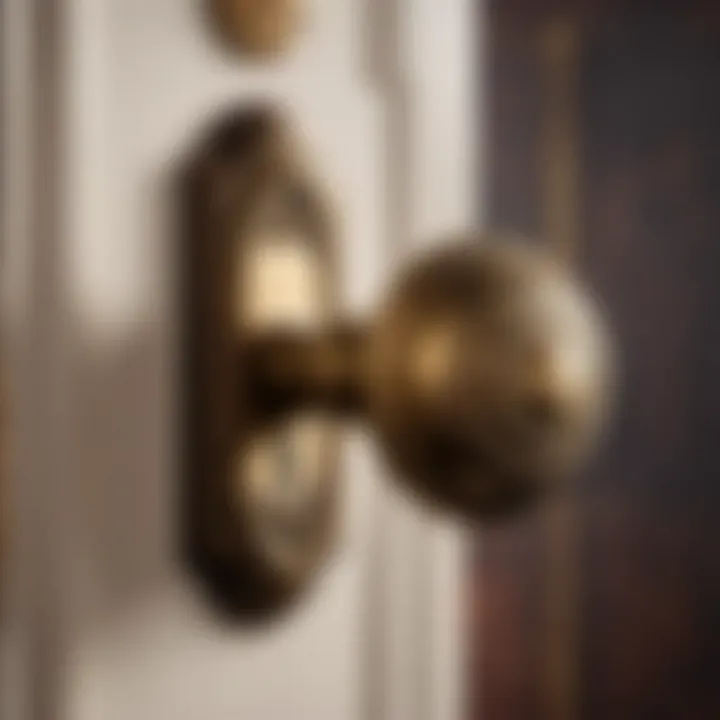 Vintage brass bedroom door knob design