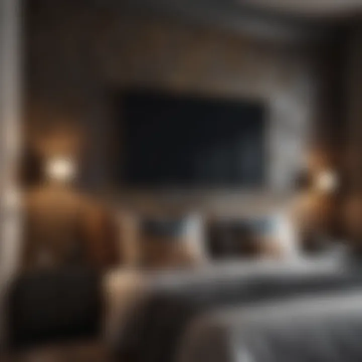 Striking Accent Wall Design Bold accent wall in masculine tones