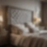 Elegant bedroom set featuring a stylish mirror headboard