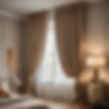 Beige Drapes with Subtle Texture in Bedroom