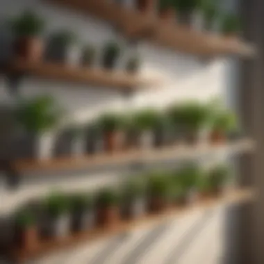 A variety of indoor plants displayed elegantly on a wooden shelf