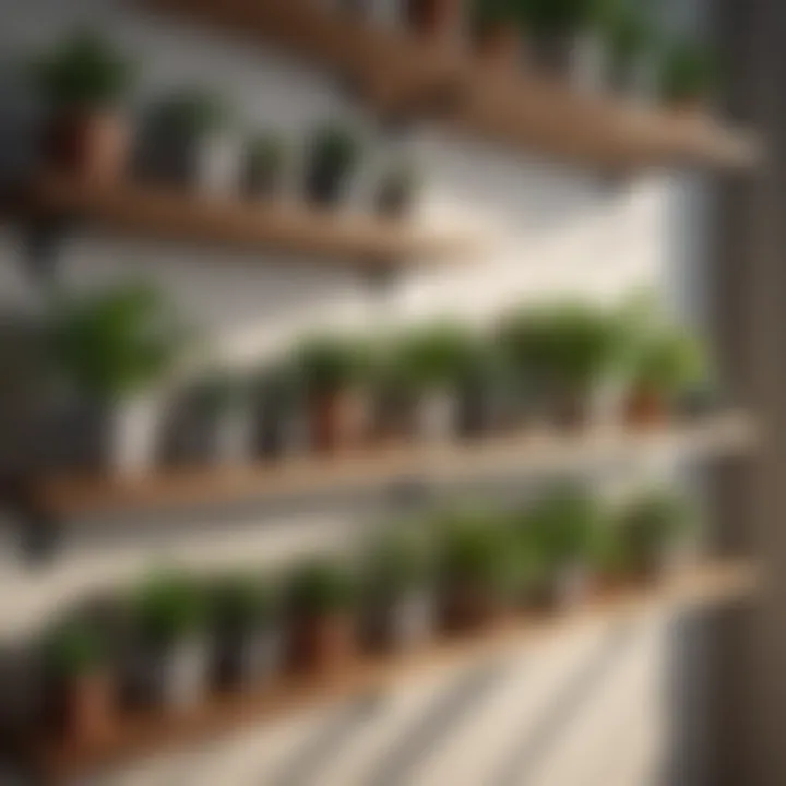 A variety of indoor plants displayed elegantly on a wooden shelf
