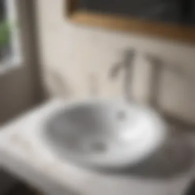 Maintained Clear Bathroom Sink A clear bathroom sink with running water