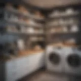 Sleek and modern laundry room organizer shelves