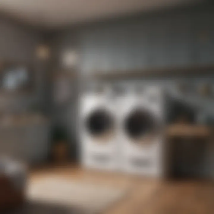 Stylish laundry room with multifunctional furniture
